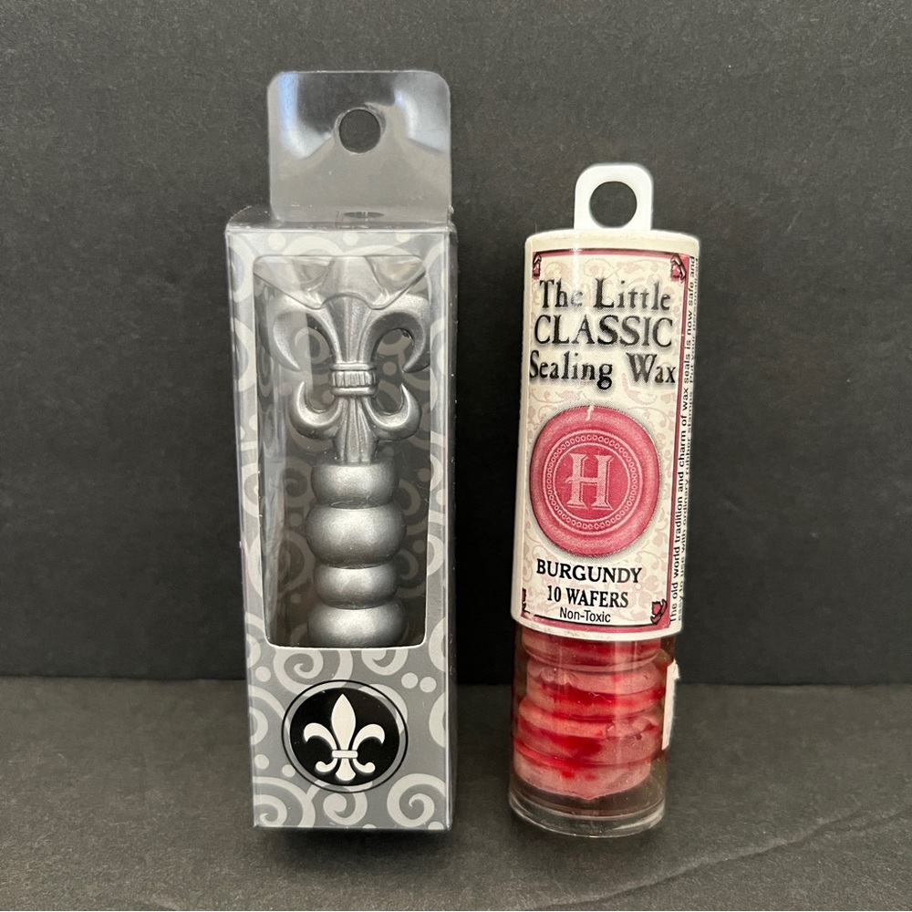 NEW Gartner Studios Fleur-de-lis Stamper and Sealing Wax Wafers